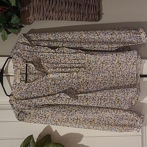Ann Taylor Floral Ruffle Blouse XS NWOT